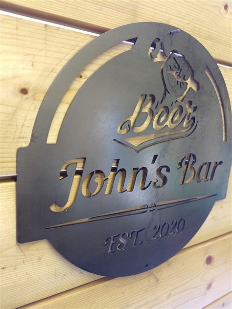 personalized metal bar signs